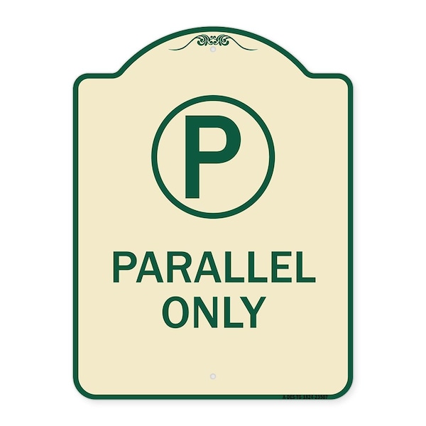Signmission Parallel Parking Only with Graphic Heavy-Gauge Aluminum Architectural Sign A-DES-TG-1824-23507 - main